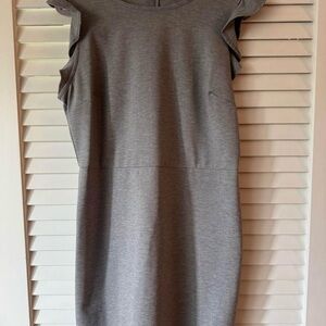 Old Navy Gray Sheath Dress with Flutter Sleeves for Work